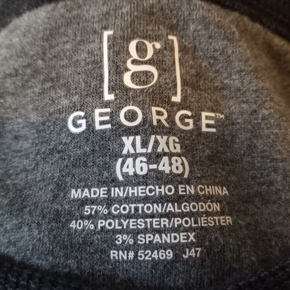 EUC-G GEORGE Black/Gray Waffle knit L/S XL-EG - Picture 4 of 4